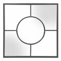 Homeroots Graphite Geometric Design Square Metal Wall Mirror 401205